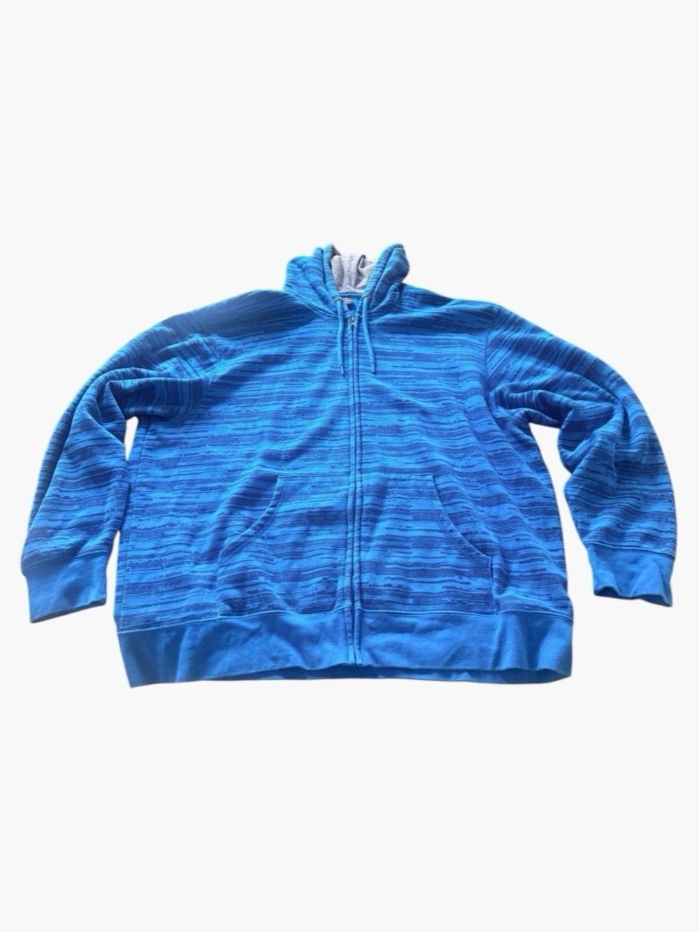 Xersion Blue Space Dye Full Zip Fleece Hoodie Men’s XXL